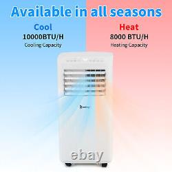 10000 BTU Smart WiFi Heat/Cool Air Conditioners 4-in-1 Portable AC Unit + Remote