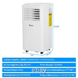 10000 BTU Smart WiFi Heat/Cool Air Conditioners 4-in-1 Portable AC Unit + Remote