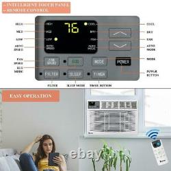 10,000BTU Window-Mounted Air Conditioner LED Display Remote Control Timer White