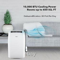 10,000 BTU Portable Air Conditioner 450 sq. Ft A/C Dehumidifier Vent Kit Remote