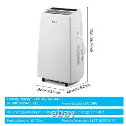 12000BTU ASHARE Portable Air Conditioner & Dehumidifier Function With Remote