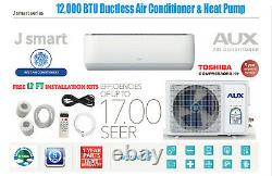 12000 BTU Ductless Air Conditioner, Heat Pump Mini Split 115V withWIF12ft INVERTER