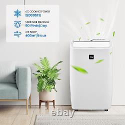 12000 BTU Portable Air Conditioner 3in1 Quiet AC Unit with Fan Dehumidifier Remote