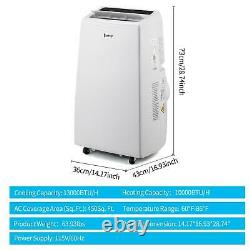 13000BTU Portable Air Conditioner Heater Dehumidifier and Fan withRemote Control