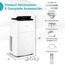13,000 BTU Portable Air Conditioner with Cool, Fan, Dehumidifier & Heat