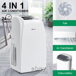 14000 BTU Portable Air Conditioner 4IN1 Cool Fan & Dehumidifier Timing Remote