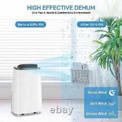 14000 BTU Portable Air Conditioners With Remote Control/Dehumidifier/3-Speed Fan