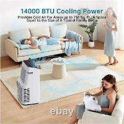 14,000 BTU Air Conditioner 3-in-1 AC Fan Dehumidifier with Remote Control Timer