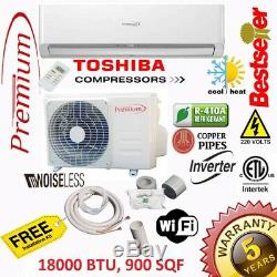 18000 BTU Air Conditioner Mini Split 19 SEER INVERTER AC Ductless Heat Pump 220V
