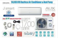 24000 BTU Ductless Air Conditioner INVERTER Heat Pump MiniSplit 230V 2 Ton 25 ft