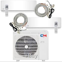 2 Zone Ductless Mini Split Air Conditioner 9000 12000 heat pump, remotes & kits