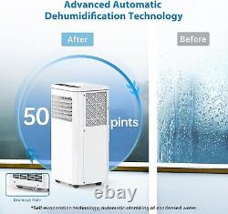 3-in-1 8000 BTU Portable Air Conditioner AC Unit Fan Dehumidifier Timer withWheels