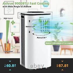 3 in 1 Portable Air Conditioner 9000 BTU Air Cooler with Fan & Dehumidifier White