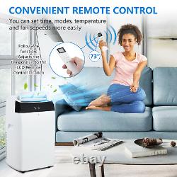 3in1 14,000 BTU Portable Air Conditioner Cool Timing Dehumidifier AC Fan Remote