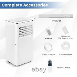 6000 BTU 3-in-1 Portable Air Conditioner Fan Dehumidifier Room With Remote Control