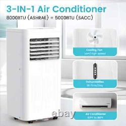 6,000 BTU Portable Air Conditioner Cools 250 Sq. Ft, Dehumidifier, White