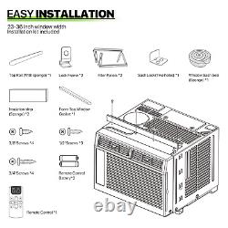 6,000 BTU Window Air Conditioner Auto Restart AC Unit Dehumidifier Fan withRemote