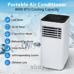 8000BTU Portable Air Conditioner 3-in-1 AC Cooler Dehumidifier with Remote Control