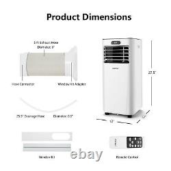 8000BTU Portable Air Conditioner with Remote Control 3-in-1 Air Cooler with Drying