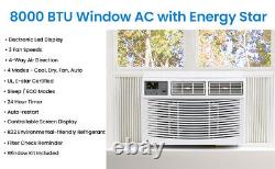 8000BTU Window Air Conditioner Dehumidifier AC with App Wifi Remote Control 115V