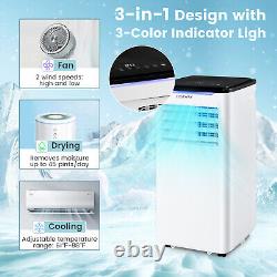 8000 BTU Air Conditioner Portable AC Unit with Fan Cool Dry Remote Control White
