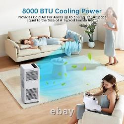 8000 BTU Portable Air Conditioner AC Cooler Fan Dehumidifier Timer with Remote