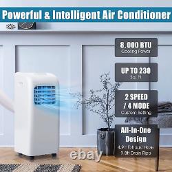 8000 BTU Portable Air Conditioner & Dehumidifier Function Remote With Window Kit