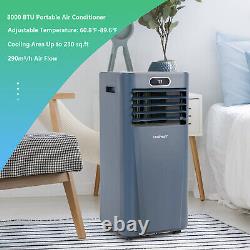8000 BTU Portable Air Conditioner with Cooling Dehumidifying & Fan Mode Blue