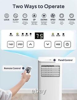 8000 BTU Portable Air Conditioner with LED Display, 24H Timer Home Office White