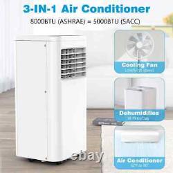 8,000 BTU (5,000 BTU DOE) Quiet Portable Air Conditioner, Dehumidifier, White