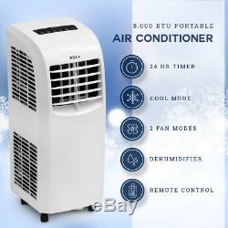 8,000 BTU Portable Air Conditioner Cooling A/C Cool Fan indoor with Remote, White