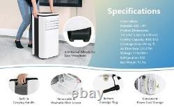 9000BTU 3-in-1 Portable AC Unit Air Conditioner Cooling Dehumidifier & Fan White