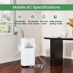 9000 BTU Portable Air Conditioner&Dehumidifier LED Display, 24H Timer Home Office