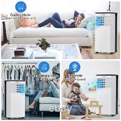 9,000 BTU Portable Air Conditioner with Dehumidifier & Fan 3-in-1 Rolling AC Unit