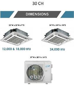 Aircon Mini Split AC Air Conditioner Heat Pump Multi Dual 2 Zone 12000 18000 BTU