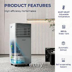 Costway 8000 BTU Portable Air Conditioner 3-in-1 Air Cooler Dehumidifier Grey