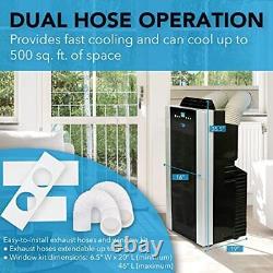 Dual Hose Portable Air Conditioner With Dehumidifier Fan Activated Carbon Filter