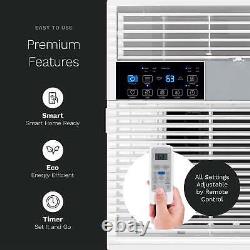 HOmeLabs Window Air Conditioner 6000 BTU with Low Noise, Wifi, and Remote, White