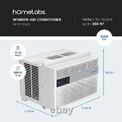 HOmeLabs Window Air Conditioner with Eco Mode, LED Panel, and Remote Control