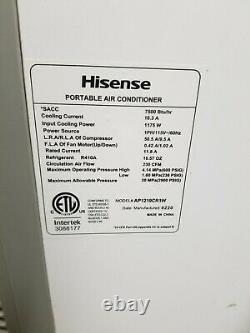 Hisense 12,000 BTU ASHRAE Portable Air Conditioner AP1219CR1W 400 square foot