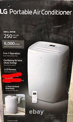LG LP0621WSR 6,000 BTU 115V Portable Air Conditioner +Remote MISSING WINDOW KIT