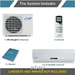 Multi 4 Zone Mini Split Air Conditioner Heat Pump 9000 12000 12000 12000 BTU