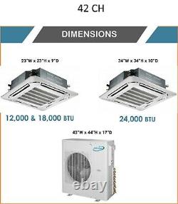 Multi 4 Zone Mini Split Heat Pump Air Conditioner 12K 12K 12K 12K BTU 21 Seer