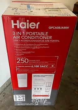 NEW Haier 9000 BTU 3 In 1 Portable Air Conditioner 250 Square Feet QPCA08JAMW