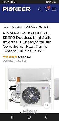 Pioneer Air Conditioner/Dehumidifier/Mini-split Ductless Inverter 24K BTUs