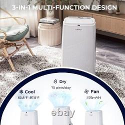 Portable Air Conditioner 12000 BTU 3-in-1 Air Cooler Fan Dehumidifier with Remote