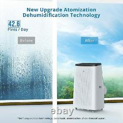 Portable Air Conditioner 14000 BTU Dehumidifier Fan Kit 24H Timer Sleep Modes