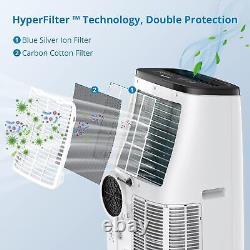 Portable Air Conditioner 14,000 BTU Cool & Timing, Dehumidifier A/C Fan + Remote