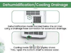 Portable Compact Air Conditioner 9000 BTU 4-in-1 AC Unit Fan Dehumidifier Timer