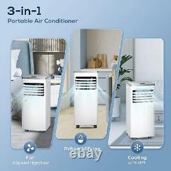 Quiet 8000 BTU Portable 3-in-1 Air Conditioner, Dehumidifier and Fan with remote